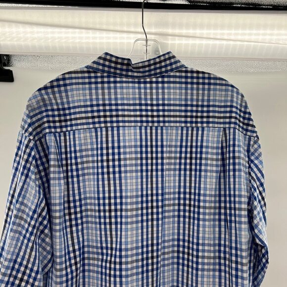Van Heusen Men's Button Up Checkered Shirt Blue/Multi Size 18-18 1/2 XXL - Picture 5 of 8
